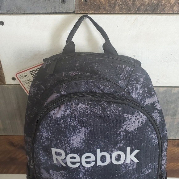 Reebok Black Gray Ocean Backpack Unisex NWT - Picture 3 of 13